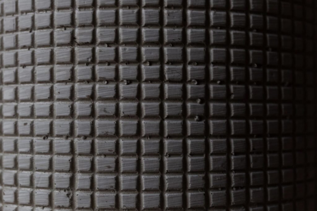Grey Square Patterned Flower Pot