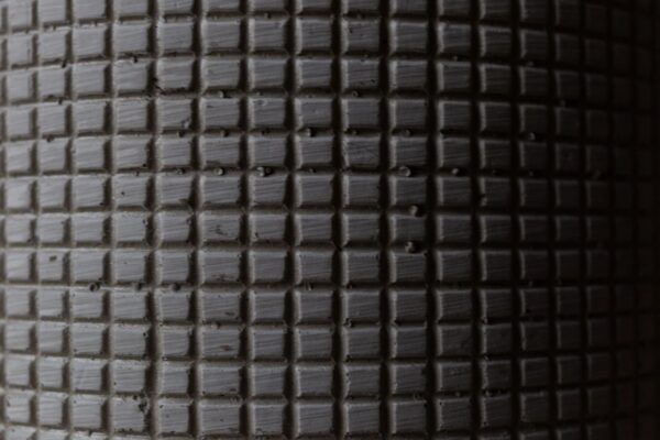 Grey Square Patterned Flower Pot