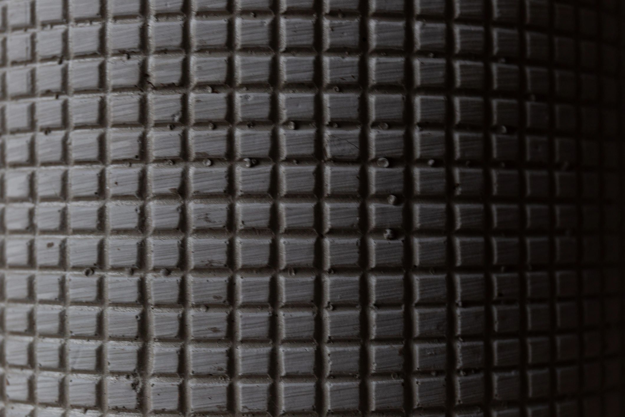 Grey Square Patterned Flower Pot
